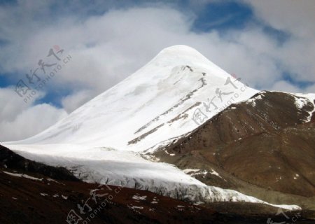 青藏高原雪山之玉珠峰图片