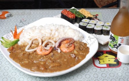 海鲜咖喱定食图片