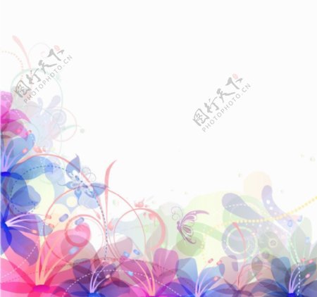 淡彩花朵背景矢量素材图片