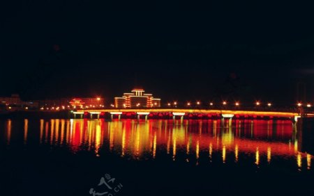 夜景城市桥梁夜景图片