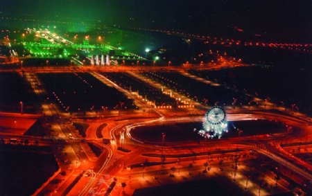 上海浦东世纪广场夜景图片