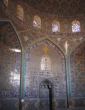 伊朗伊斯法罕清真寺天花板图片