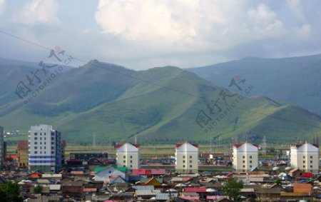 俯瞰蒙古国首都乌兰巴托市图片