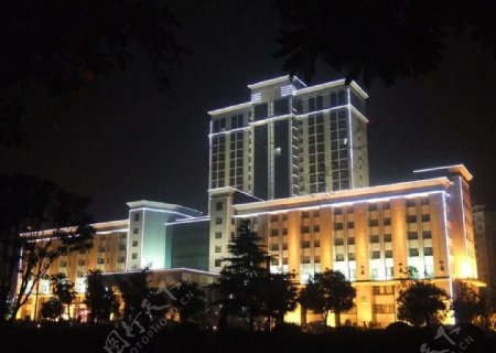 区大楼夜景图片