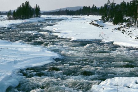 冬天里的河流图片