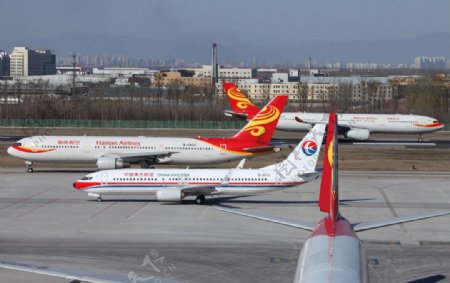 繁忙的北京机场图片