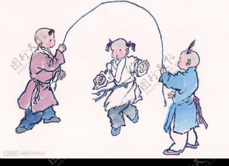 中国国画儿童图片