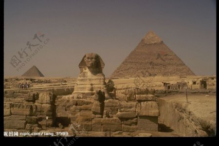 远古文明埃及金字塔狮身人面像图片
