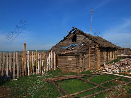 内蒙古木屋图片