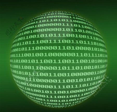 绿色数字科技球形背景图片