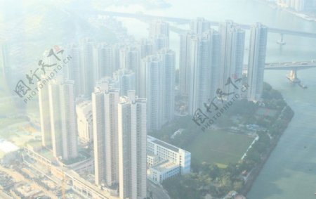香港酒店顶层早晨海景图片