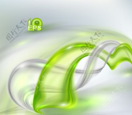 绿色动感线条绿叶环保背景图片