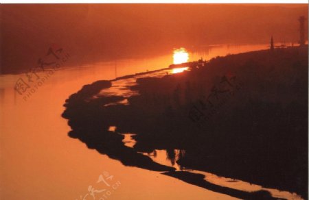 黄河落日图片
