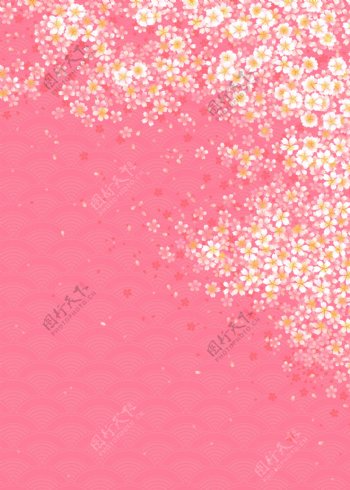日式粉色樱花底纹图片
