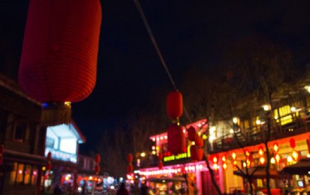 夜晚的丽江古城酒吧街图片