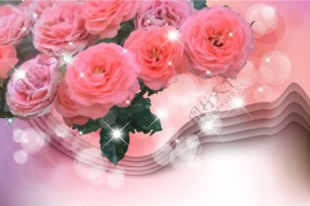 浪漫梦幻花纹花朵牡丹花卡图片