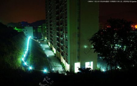 中国夜景高楼夜景图片