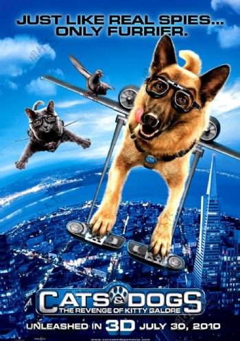 猫狗大战2高清原版电影海报图片