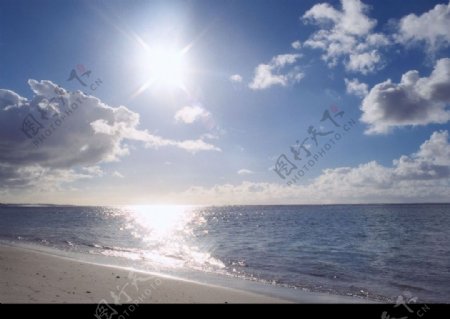 阳光下的沙滩图片