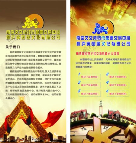 南京文交所钱币邮票交易中心展架图片