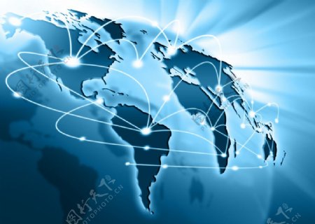 蓝色地球商务科技背景图片