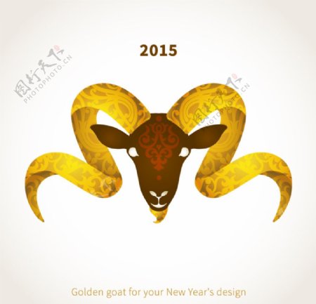 2015金色羊头图片