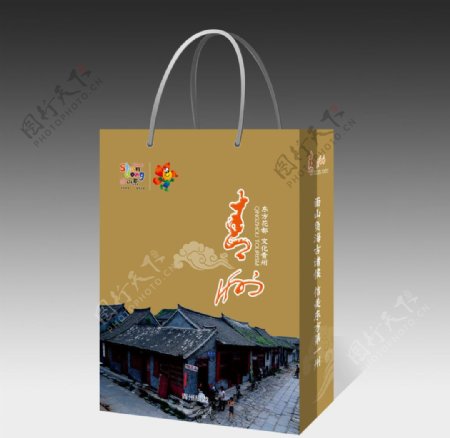 青州旅游手提袋展开图图片