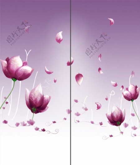 紫色花蕾移动门图片