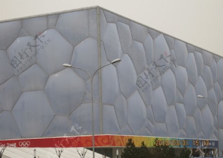 北京水立方一角图片