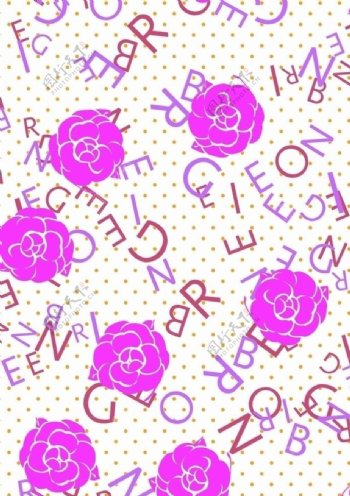 玫瑰花字母底紋图片