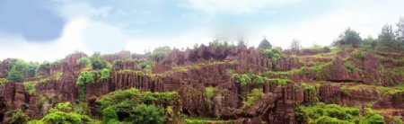 湘西风景古丈县红石林自然景观红色石头自然奇观图片