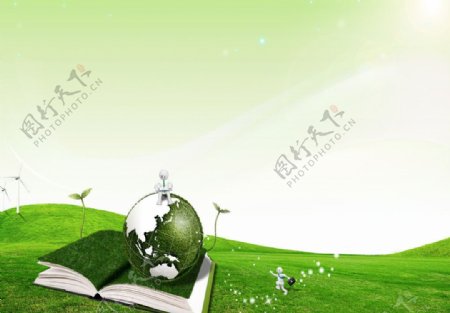 绿色地球素材背景图片