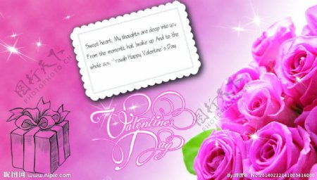 粉色玫瑰黑色礼物盒图片
