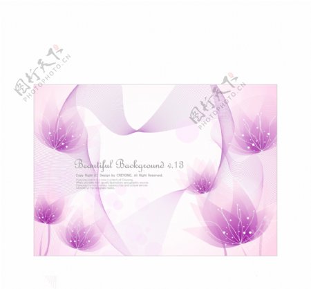 梦幻紫色花朵动感曲线图片