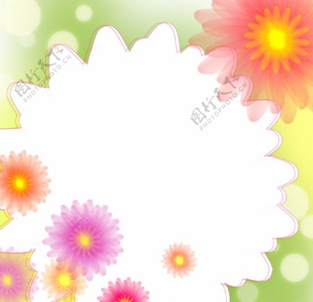 手绘清新太阳菊边框背景图片