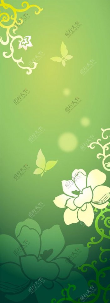 绿色花纹背景图片