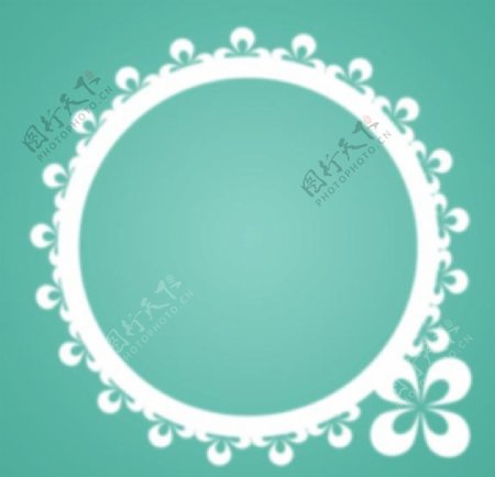 白色花环圆形花框logo图片