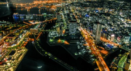 日本横滨夜色图片