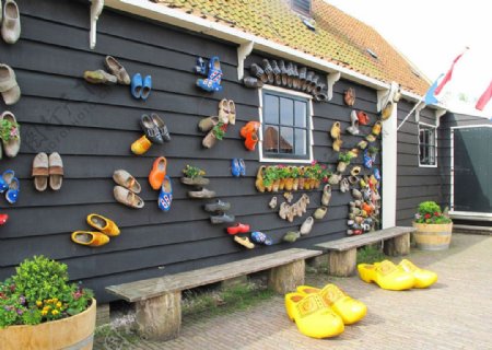 荷兰木鞋小木屋图片