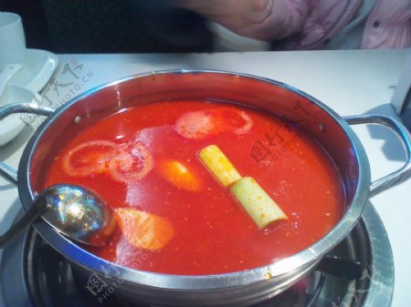 番茄火锅汤图片