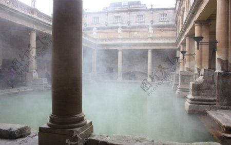 英国巴斯城罗马浴场图片