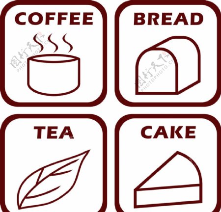 面包咖啡标志图片