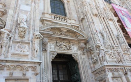 意大利米兰大教堂局部图片