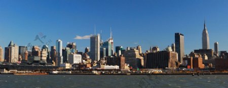 纽约隔河眺望曼哈顿岛图片