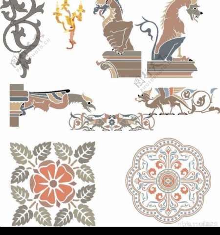 古代花纹图饰图片