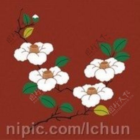 日本传统图案矢量素材78花卉植物图片