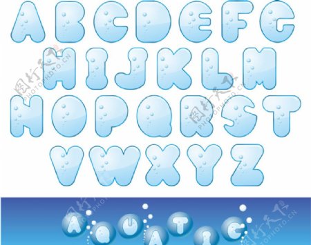 气泡英文字体设计图片