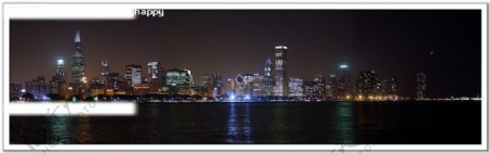 芝加哥之夜全景图图片