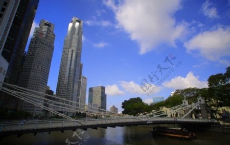 新加坡河畔两岸景色图片