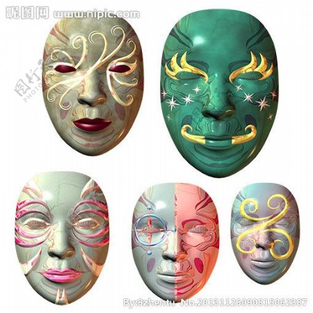 装饰艺术面具抠图图片